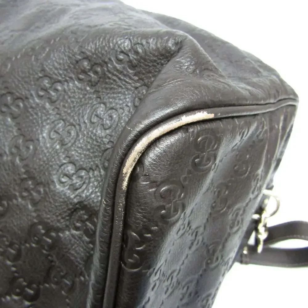 GUCCI Brown Leather Boston Bag